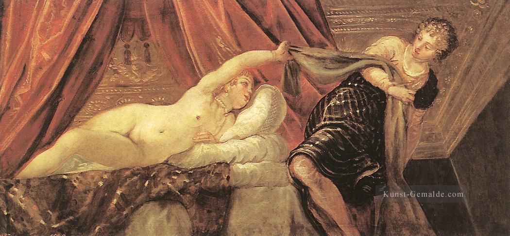 Joseph und Potiphars Frau Italienische Renaissance Tintoretto Ölgemälde